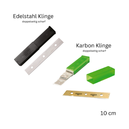 Bild von Unger ErsatzKlingen 10 cm – zweiseitig – Karbon oder Edelstahl - für GlasSchaber